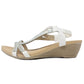 White Lightweight Decorative Wedge Sandal