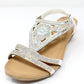 White Lightweight Decorative Wedge Sandal