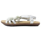 Silver Lightweight T Strap Flat Sandal