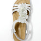 Silver Lightweight T Strap Flat Sandal