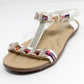 White Lightweight T Strap Flat Sandal