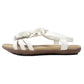 White Lightweight T Strap Flat Sandal-1