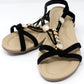 Black Lightweight T Strap Flat Sandal