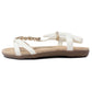 White Lightweight T Strap Flat Sandal-2