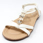 White Lightweight T Strap Flat Sandal-2