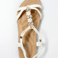 White Lightweight T Strap Flat Sandal-2