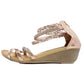 Rose Gold Lightweight Ankle Strap Wedge Sandal