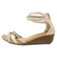 Beige Lightweight Ankle Strap Wedge Sandal-1