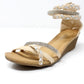 Beige Lightweight Ankle Strap Wedge Sandal-1