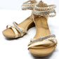 Beige Lightweight Ankle Strap Wedge Sandal-1