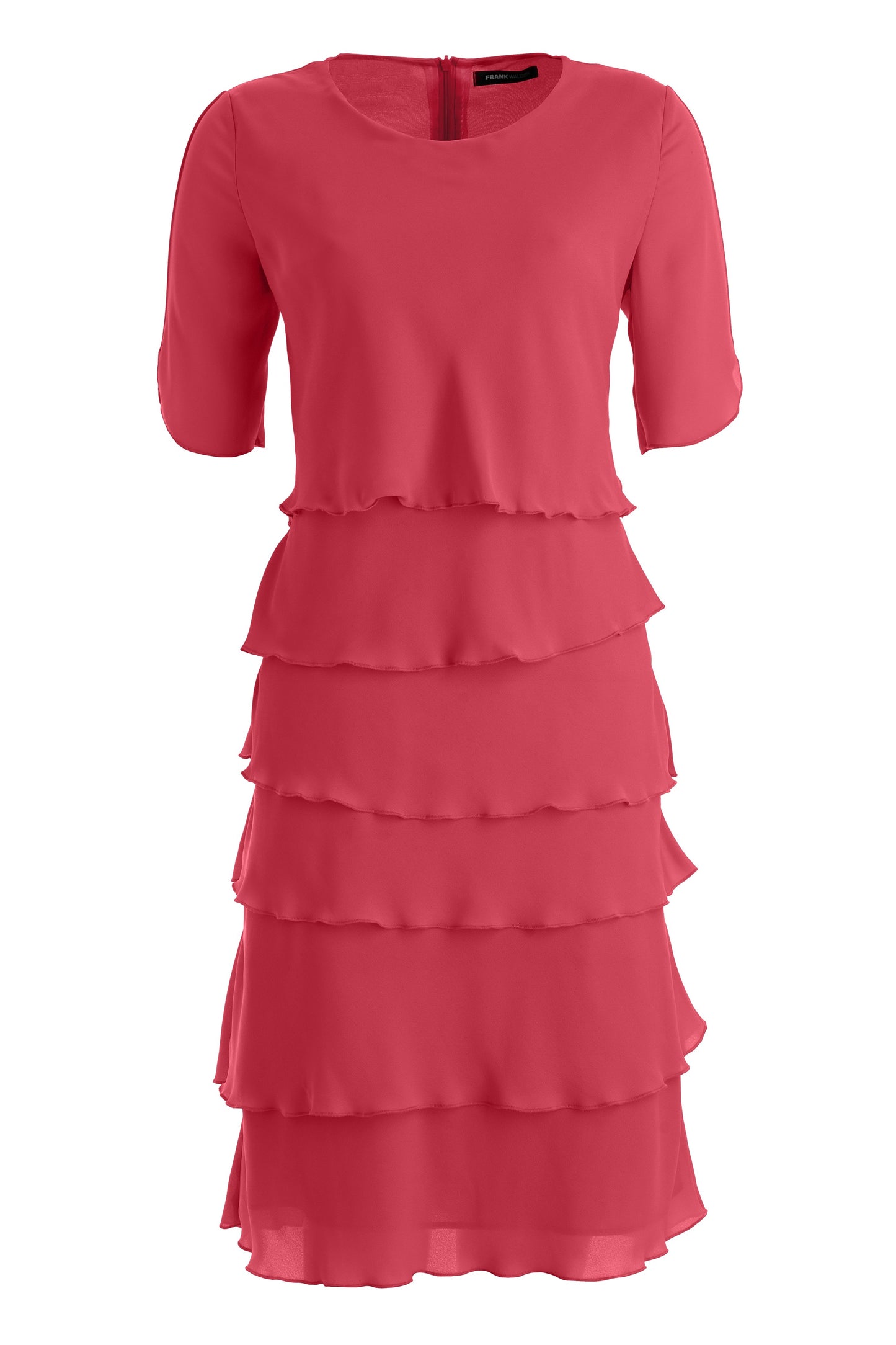 Chiffon dress with frills