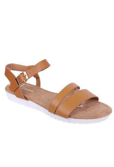 Lightweight Low Wedge Tan Sandal