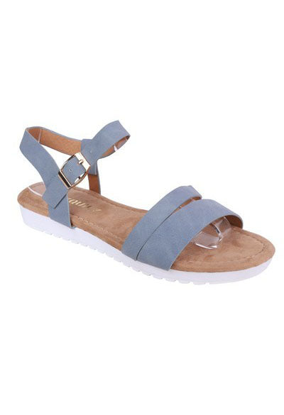 Lightweight Low Wedge Blue Sandal