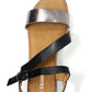 Lightweight Low Wedge Black & Pewter Sandal