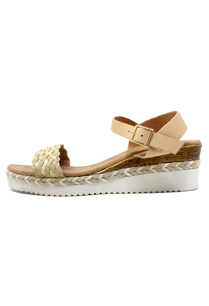 Lightweight Low Wedge Beige Sandal