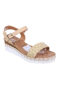 Lightweight Low Wedge Beige Sandal