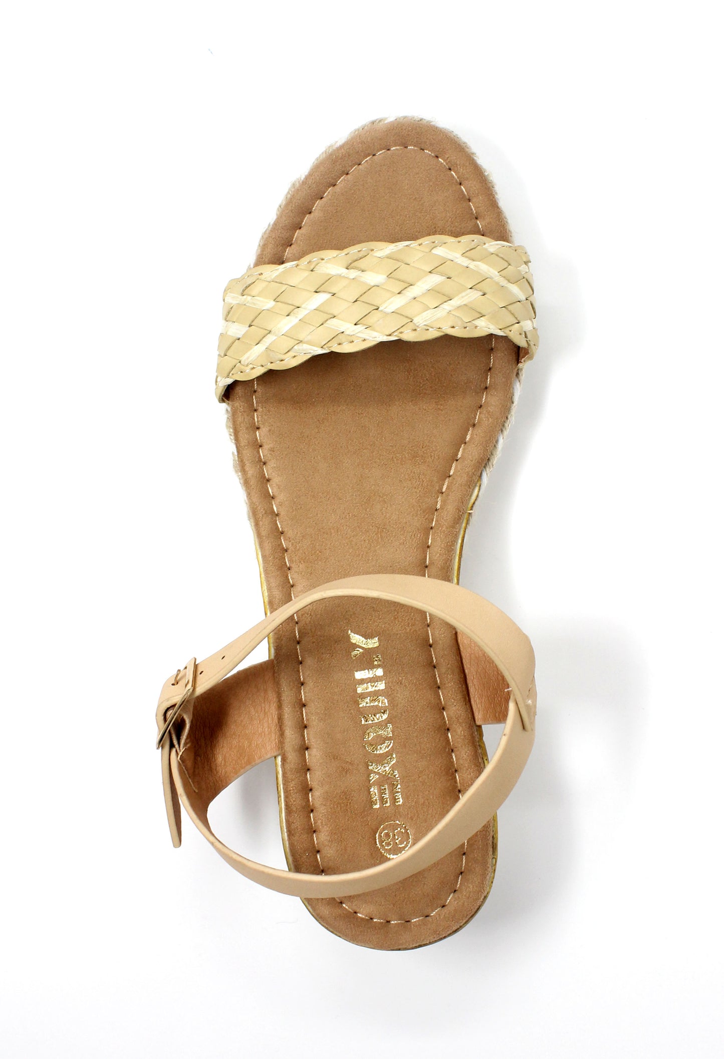 Lightweight Low Wedge Beige Sandal