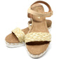 Lightweight Low Wedge Beige Sandal