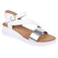 Lightweight Low Wedge White & Silver Sandal