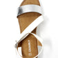 Lightweight Low Wedge White & Silver Sandal