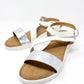 Lightweight Low Wedge White & Silver Sandal