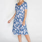 Blue Daisy Print Swing Dress