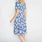 Blue Daisy Print Swing Dress