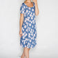 Blue Daisy Print Swing Dress