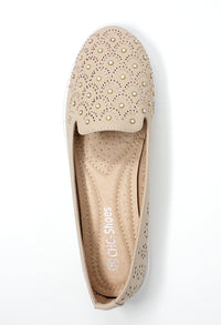 Beige Lightweight Pump with Decorative Stones