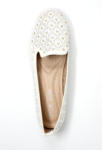 White Lightweight Pump with Decorative Stones