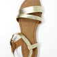 Lightweight Low Wedge Gold Sandal