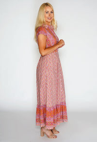 Paisley Contrast Maxi Dress