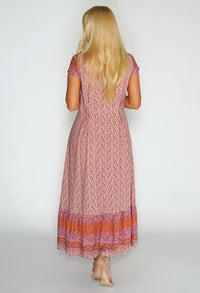 Paisley Contrast Maxi Dress