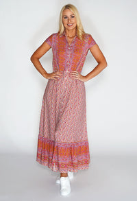 Paisley Contrast Maxi Dress