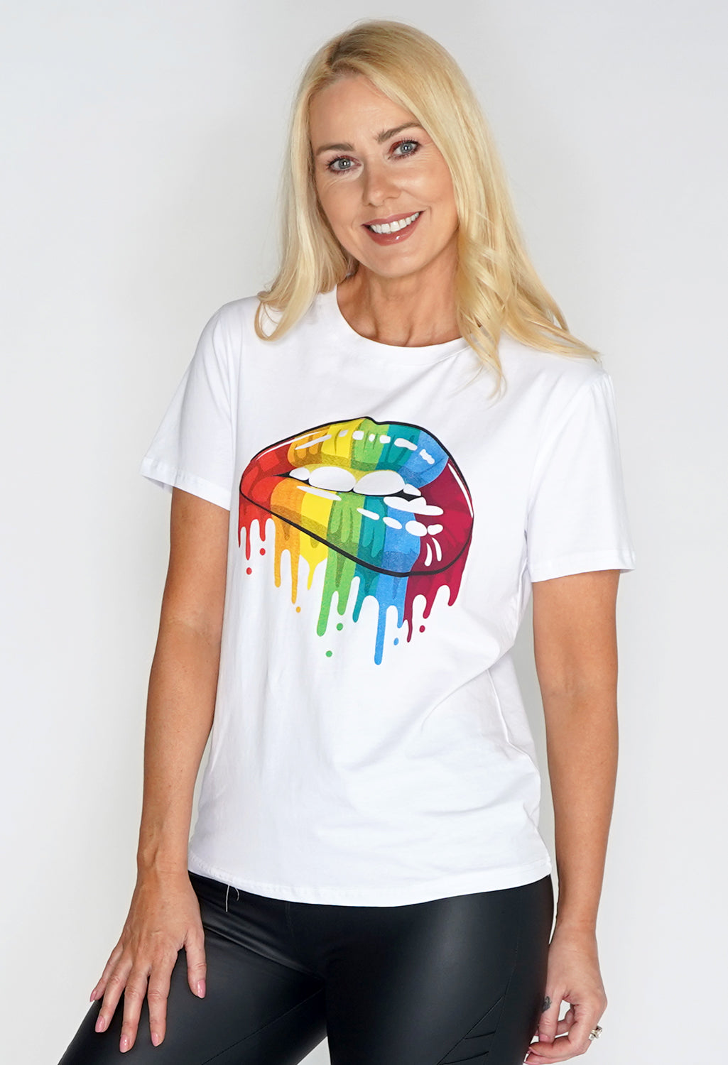 Rainbow Lips Graphic T Shirt