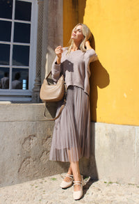 Knit Pop Over Tulle Dress