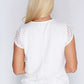 White Lace Circle Print Top