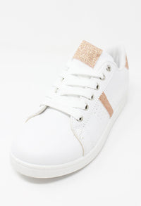 White with Rose Gold Detail Trainer