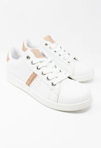 White with Rose Gold Detail Trainer