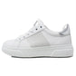 Lightweight White 6 Eye Laced Trainer