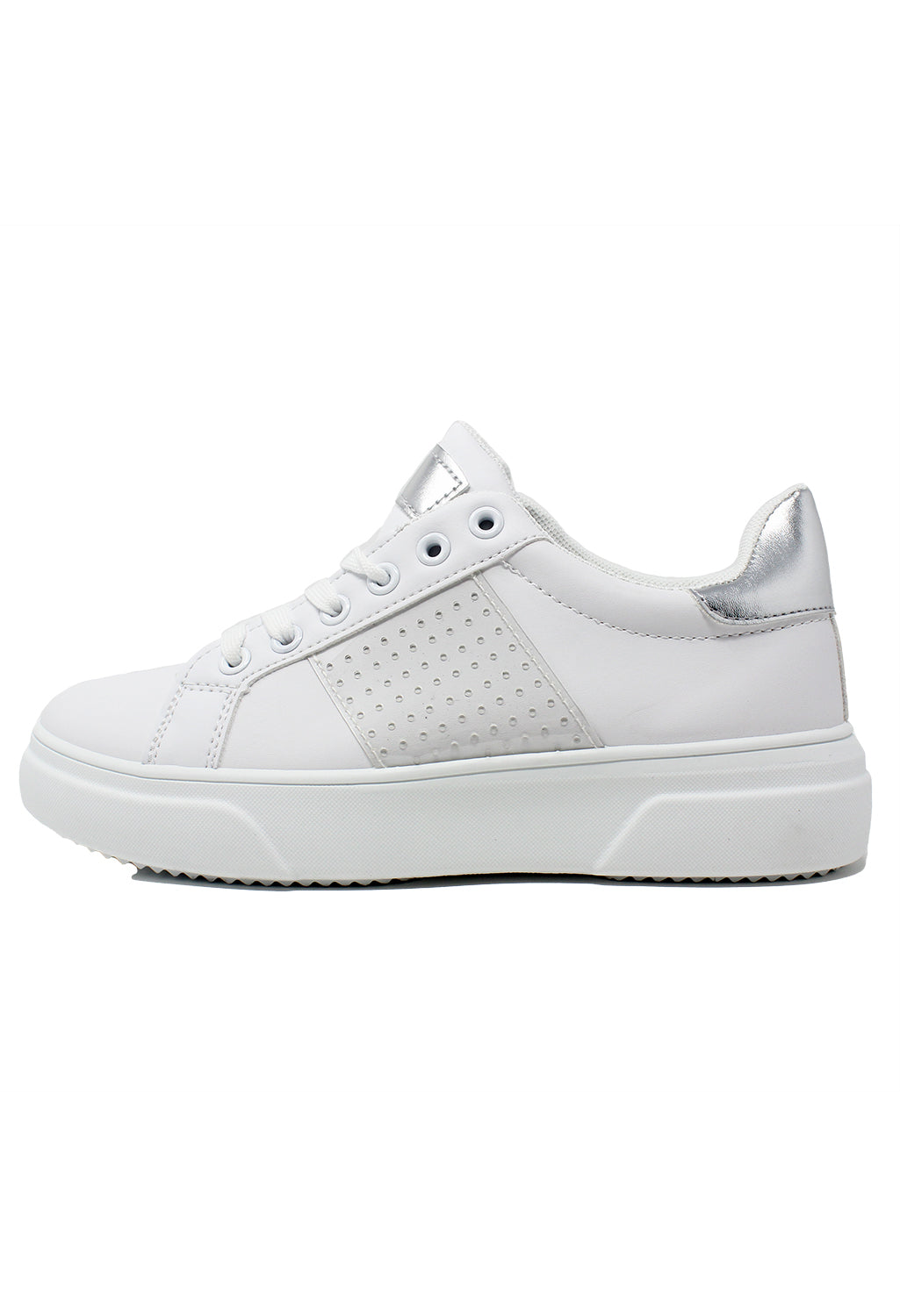 Lightweight White 6 Eye Laced Trainer