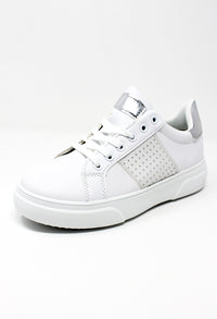 Lightweight White 6 Eye Laced Trainer