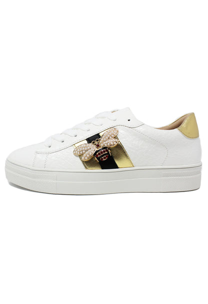 White with Gold Laced Trainer