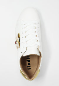 White with Gold Laced Trainer