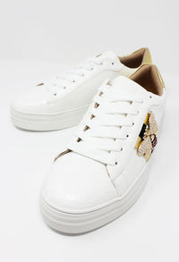 White with Gold Laced Trainer