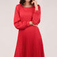 GOLD RED PLEATED DRESS