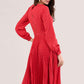 GOLD RED PLEATED DRESS