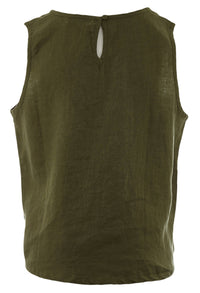 Linen Top - Forest Green