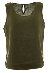 Linen Top - Forest Green