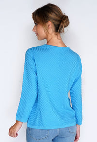 Blue Chevron Stripe Knit